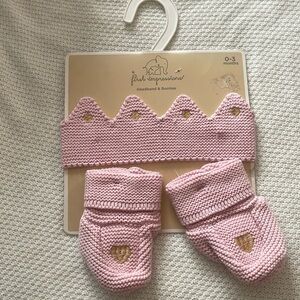 First impressions headband and booties set